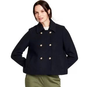 Nili Lotan x Target Navy Cropped Peacoat NWT